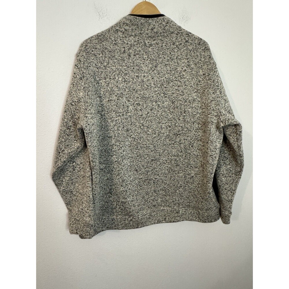 Eddie Bauer Men's Snap Pullover Fleece Sweater Gray Heather Knit Outdoor 2XL EUC - Picture 4 of 7